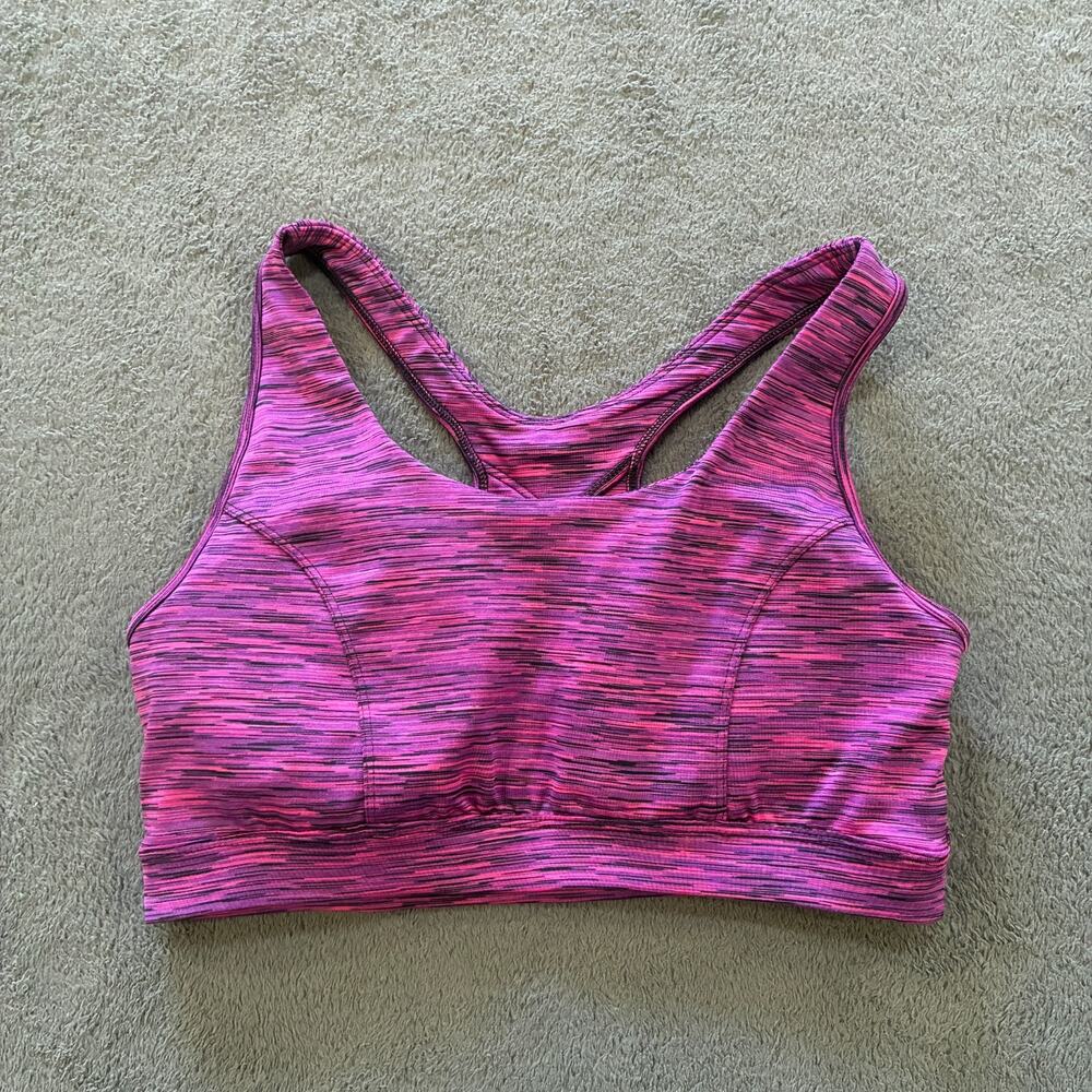 Tek Gear Pink Magenta Activewear Training Medium Impact Sports Bra Womens Size L